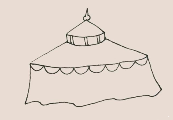 Simple drawing of yurt