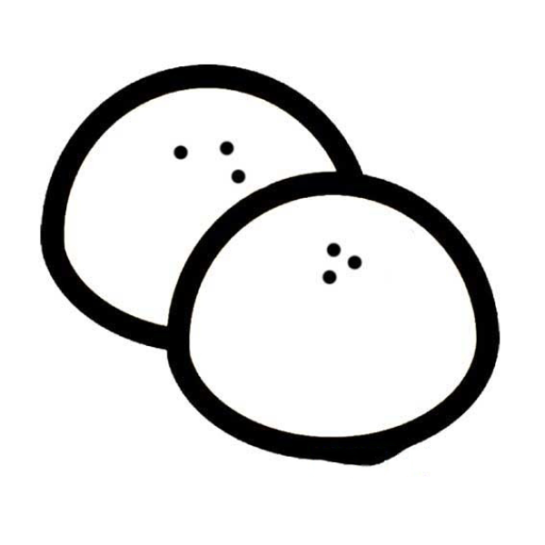 Simple drawing of delicious big steamed buns