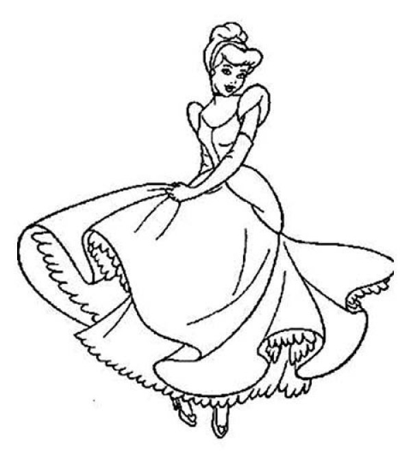 Beautiful Princess Cinderella Simple Drawing Picture