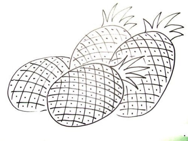 Simple drawing method of pineapple