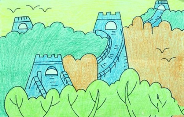 Great Wall simple drawing color graffiti