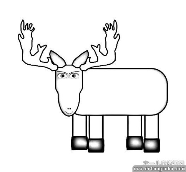 Cartoon Elk Simple Drawing Material