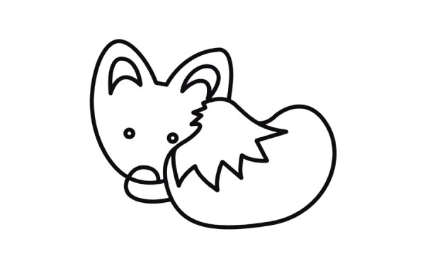 Cute little red fox simple drawing