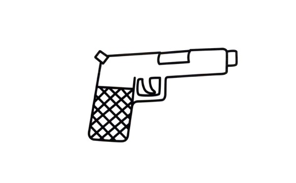 Green pistol simple drawing picture