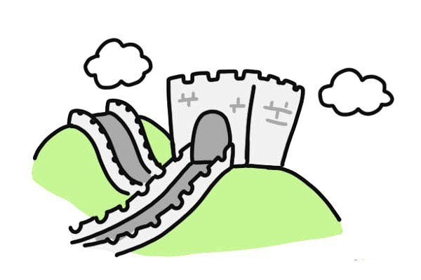 Simple drawing steps of the Great Wall