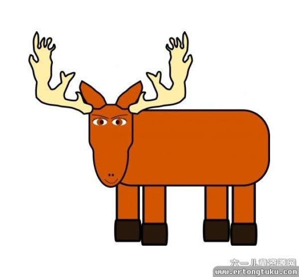 Cartoon Elk Simple Drawing Material