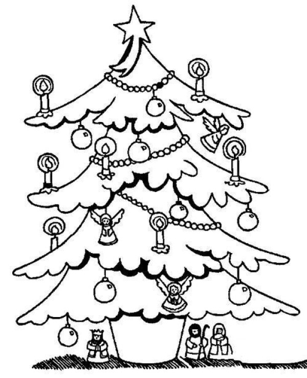 Simple drawing pictures of Christmas trees