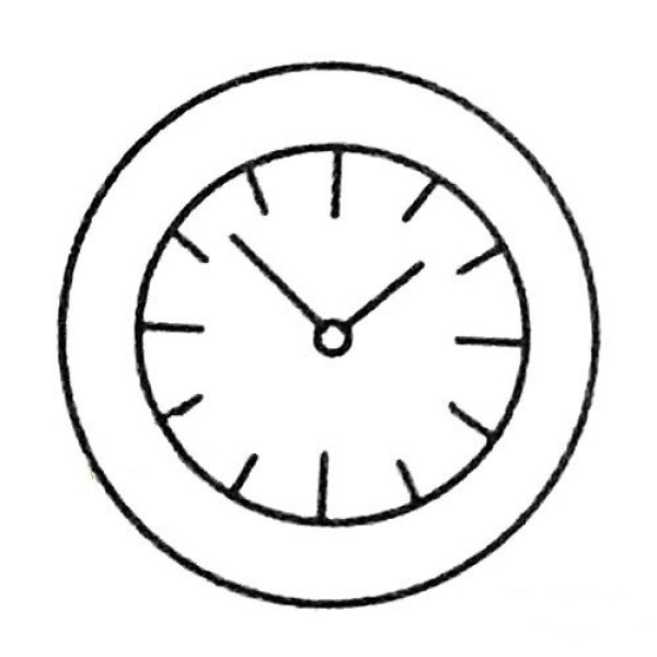 Complete collection of simple drawings of clocks and drawing steps