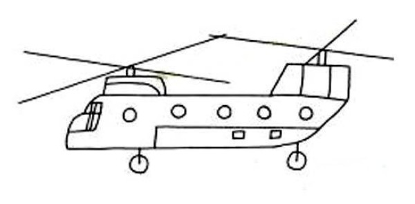 Elementary school students' simple drawing pictures of heavy transport helicopters