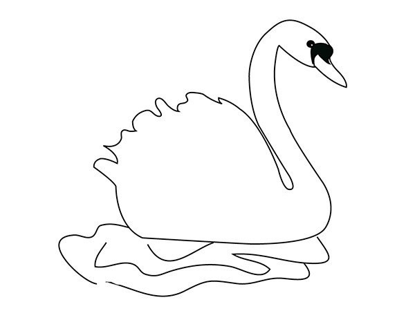 Beautiful swan simple strokes picture