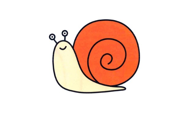 Little snail cartoon simple drawing coloring method