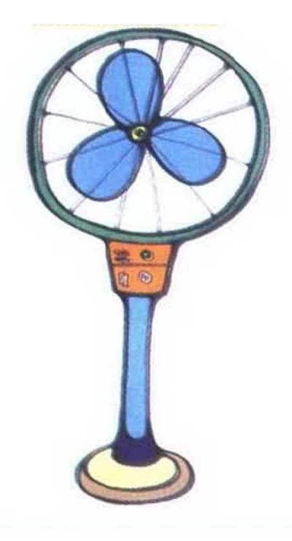 Childrens color electric fan simple drawing picture