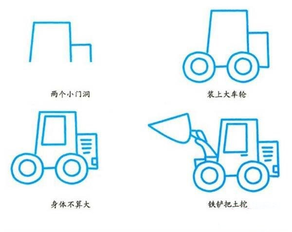 Forklift simple drawing tutorial step by step pictures: How to draw a forklift