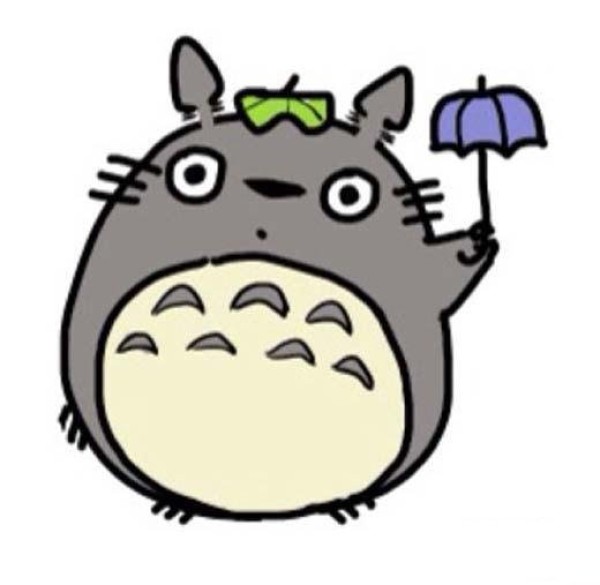 Childrens simple drawing picture of a colorful chinchilla holding an umbrella