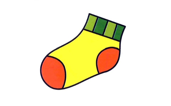 Cartoon socks simple drawing coloring method sharing