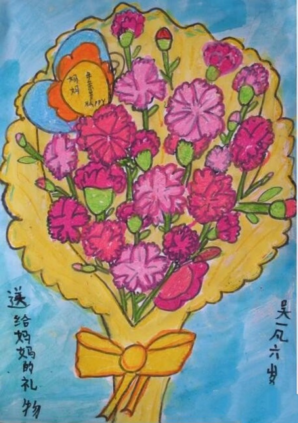 Appreciation of carnation Women’s Day themed paintings for mom