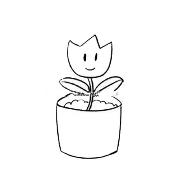 Cartoon potted plant simple drawing picture