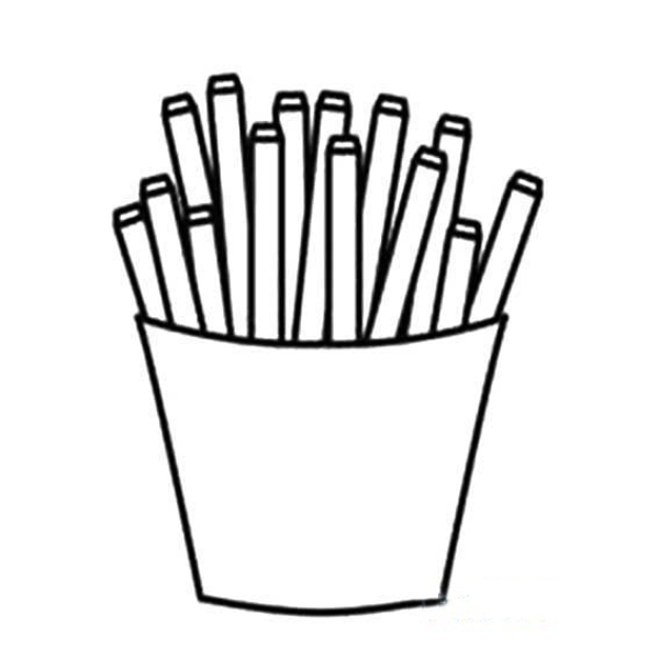 Simple drawing of delicious and tempting kfc fries