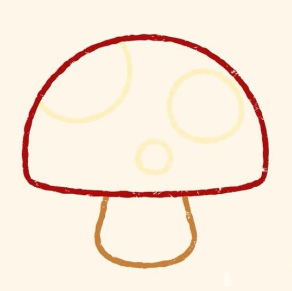 Magical simple drawing mushroom