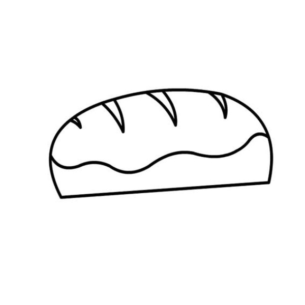 Delicious fresh baked bread simple drawing