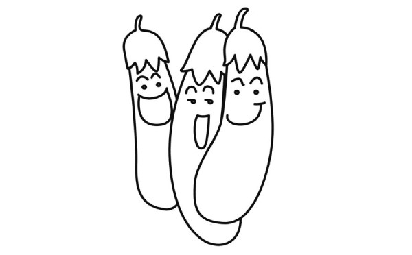 Cartoon Eggplant Simple Drawing