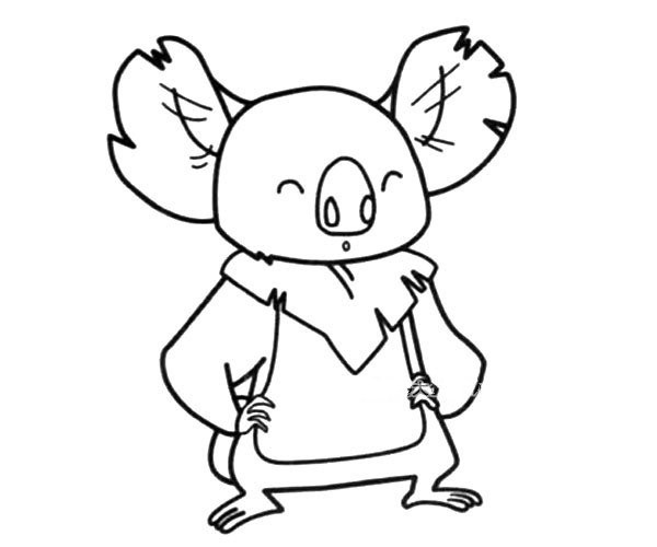 Cartoon koala simple drawing picture