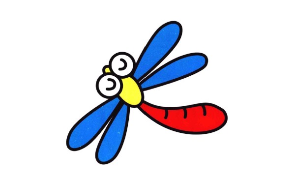 Color dragonfly simple drawing coloring picture