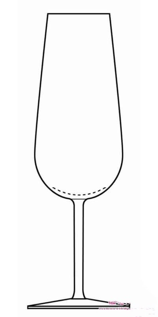 Childrens simple drawing picture of tall glass cup