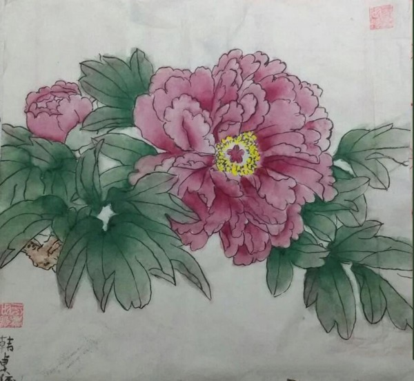 Swaying peonies Chinese painting peonies