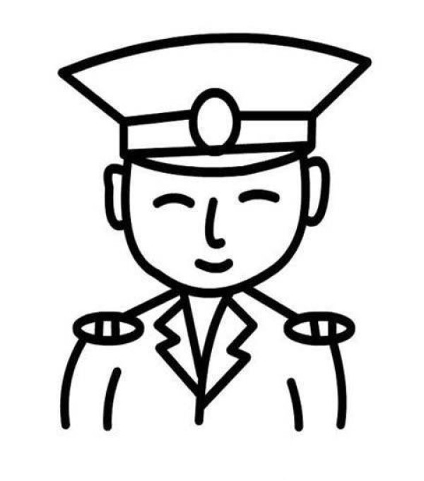 A complete collection of simple drawing pictures of childrens police officers