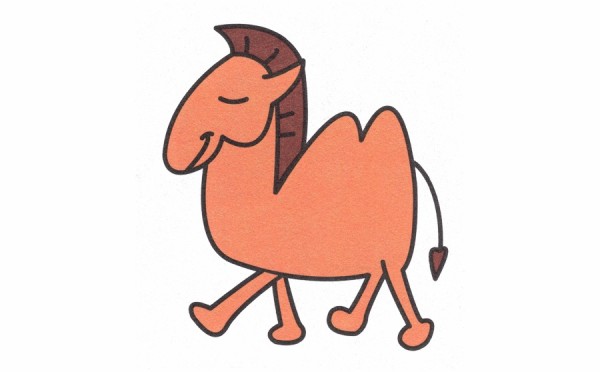 How to draw a cute little camel with simple strokes