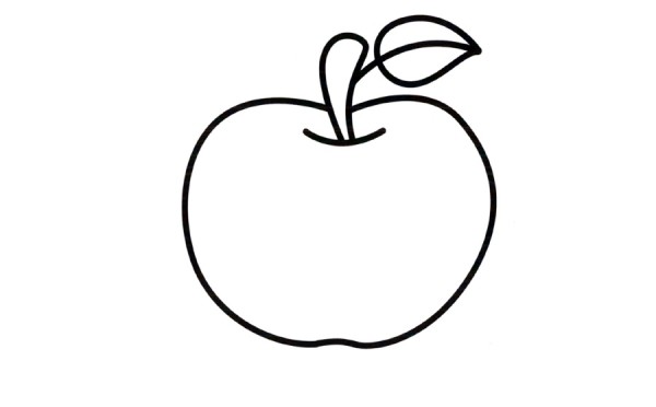 Red apple simple drawing coloring works