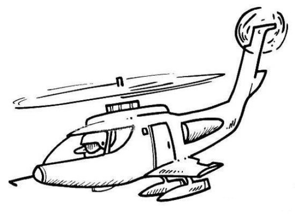 Combat helicopter simple drawing picture