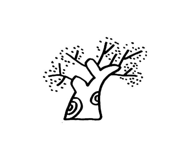 Nice and simple simple drawing of big tree