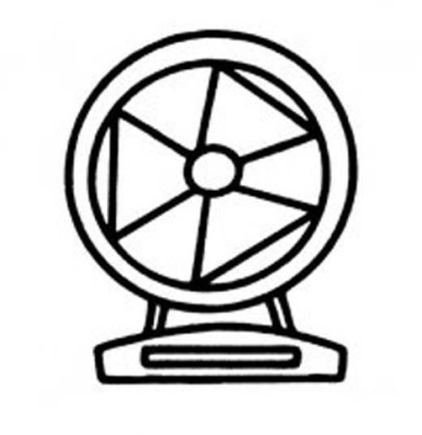 Round electric fan simple drawing picture