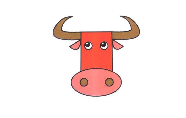 How to draw the diligent old cow in simple strokes step by step