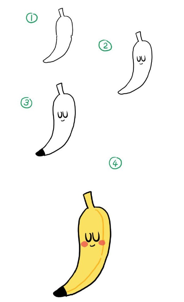 Shy banana simple strokes