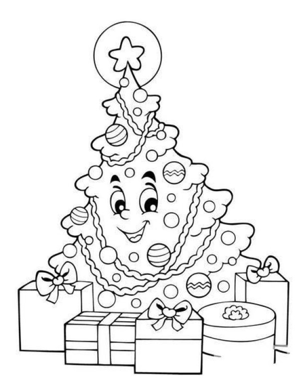 2016 Cartoon Christmas Tree Simple Drawing