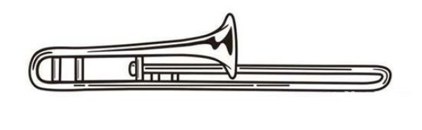 Childrens trombone simple drawing picture