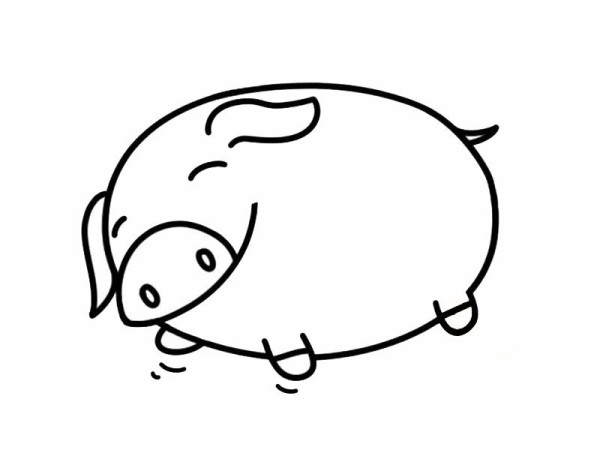 Simple drawing of sleeping pig