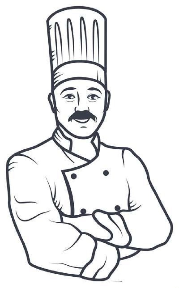 Chinese chef simple strokes picture