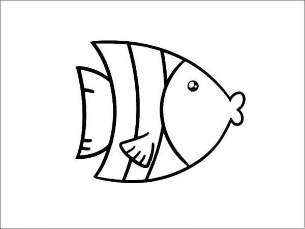 Simple strokes of tropical fish