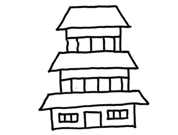 6 simple drawing pictures of small buildings