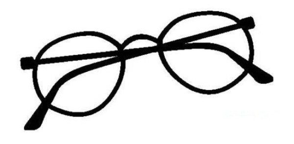 A complete collection of simple drawing pictures of black glasses frames