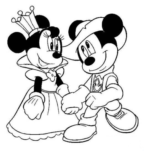 Mickey Mouse couple simple strokes picture