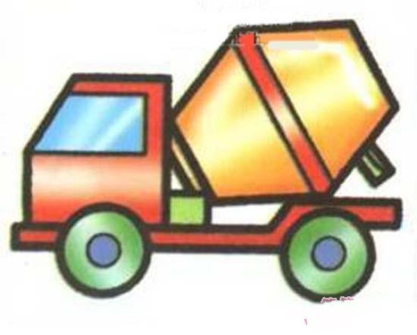 Colored mixer truck simple drawing picture