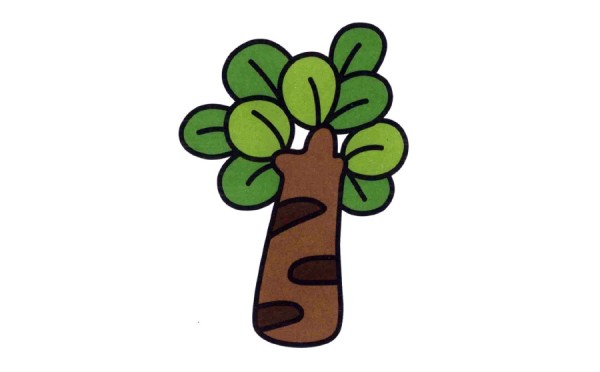 Cartoon tree simple drawing coloring works