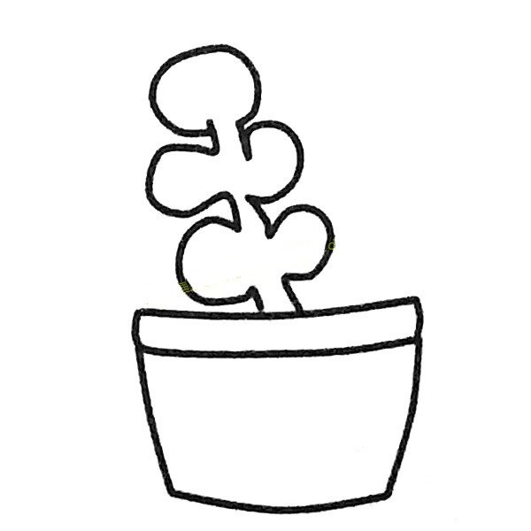 A set of simple drawing pictures of succulent plants