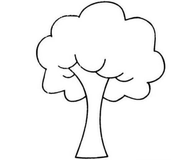 A simple drawing of a beautiful big tree