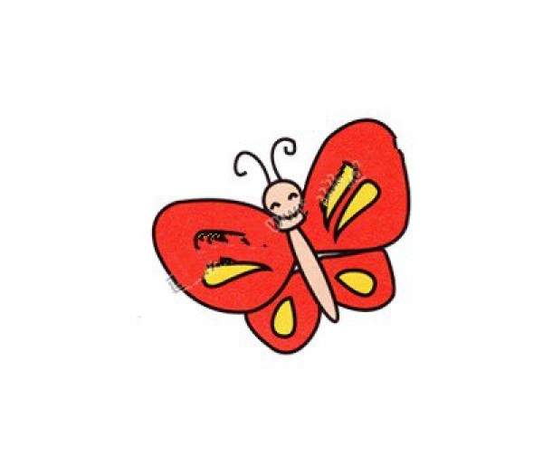 Draw a cute little butterfly in 6 steps